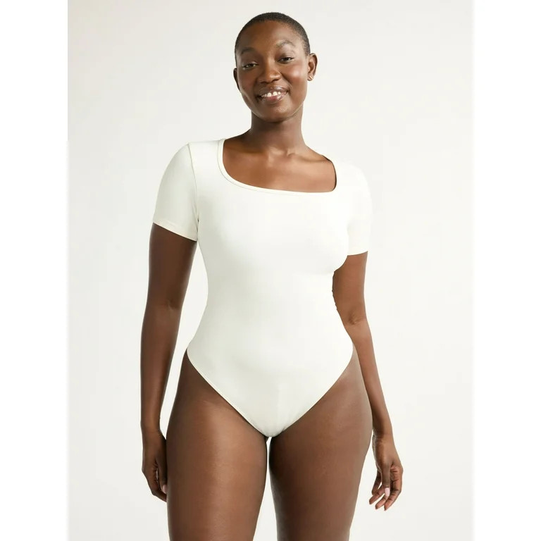 Joyspun Women's Seamless Bodysuit with Short Sleeves, Sizes S-3X | Walmart (US)