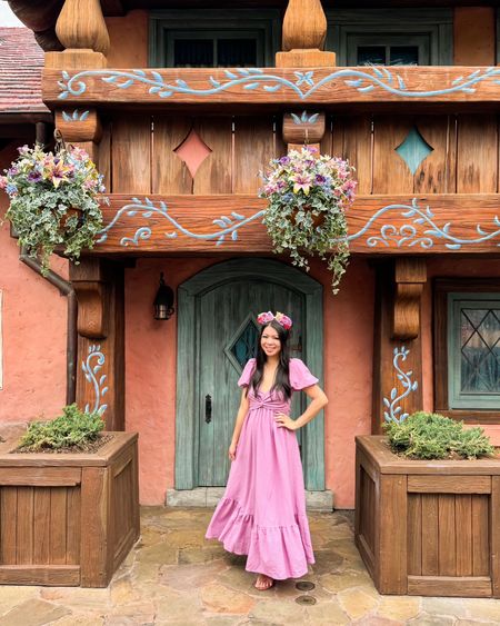 Disney world dressy outfit, Disney bound rapunzel outfit with purple dress and Disney ears, dress is right under $100 for $99! 

Spring outfit, vacation outfit, travel outfit, sandals 

#LTKtravel #LTKfindsunder100 #LTKstyletip