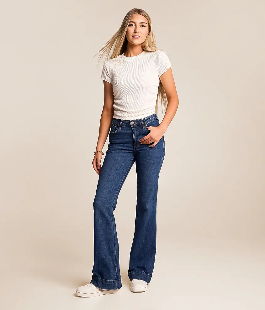Retro Trouser Flare Stretch Jean | Buckle