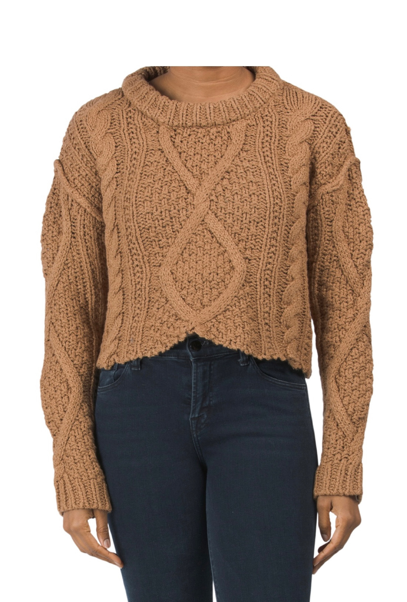 Puff Sleeves Cable Knit Puffed Shoulder Sweater Wish You Well
