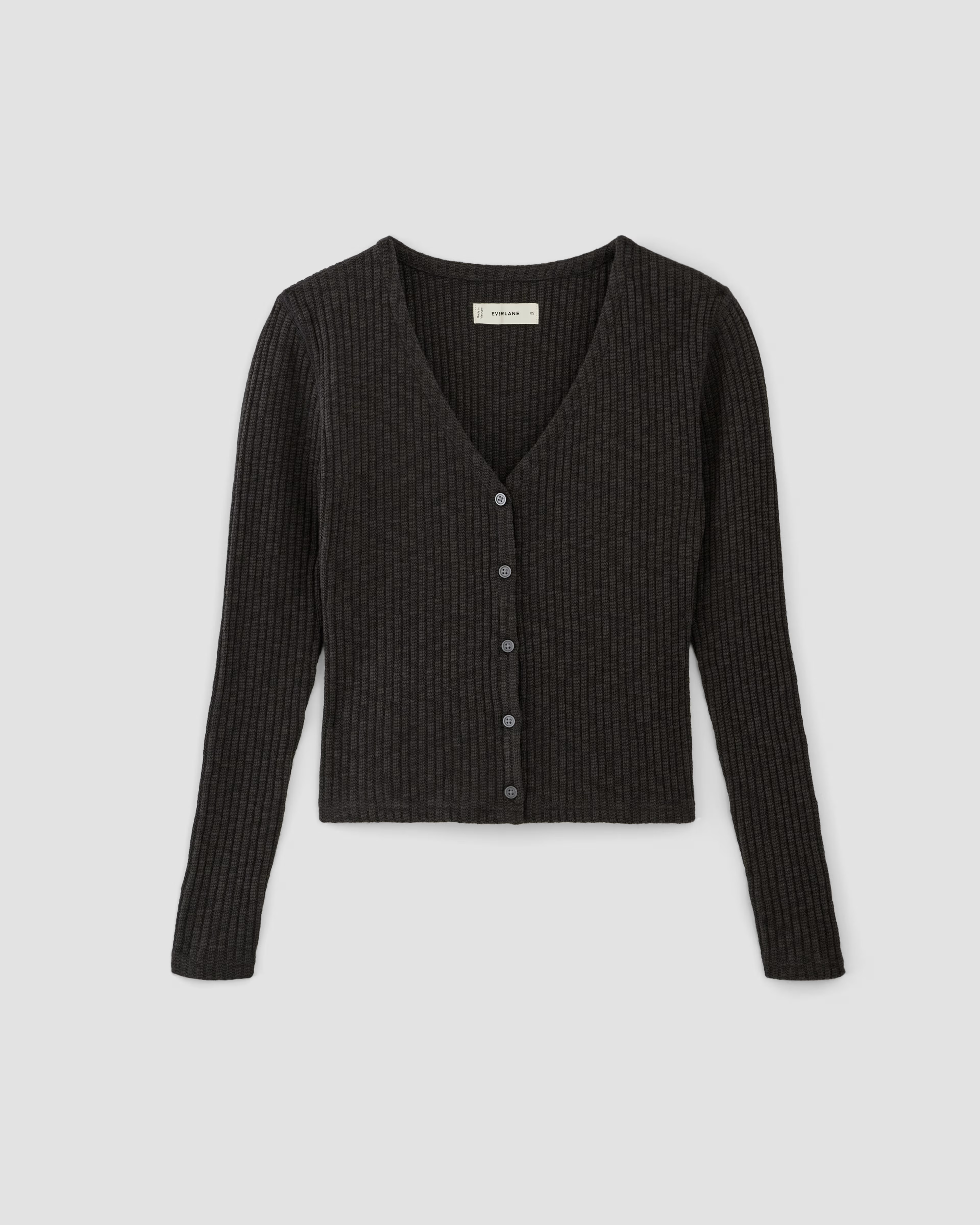 The Rib-Knit Organic Cotton V-Neck Cardigan | Everlane
