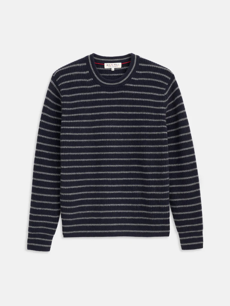 Jordan Sweater In Striped Cashmere | Alex Mill