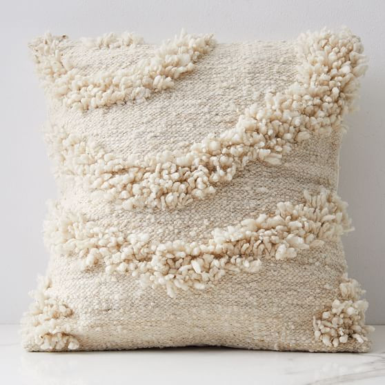Wool Pillow Cover, Tierra 1, White | West Elm (US)