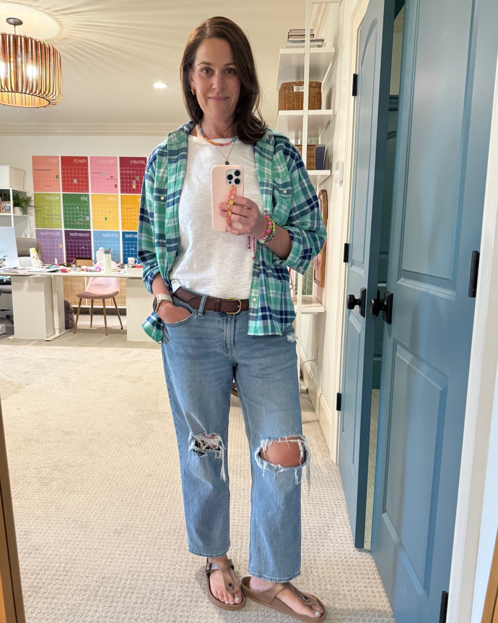 Pretending it was fall here in North Carolina today, even though it was 85° 🤣 linking my favorite white T-shirt and cute flannel for you. I sized up to a large and a shirt for an oversized fit. My jeans are about 15 years old so I don’t have a link to them😬￼￼

#LTKOver40 #LTKMidsize #LTKootd