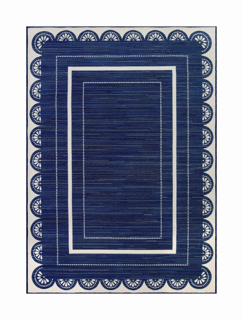 The Pioneer Woman 7' x 10' Navy and Cream Outdoor Rug - Walmart.com | Walmart (US)