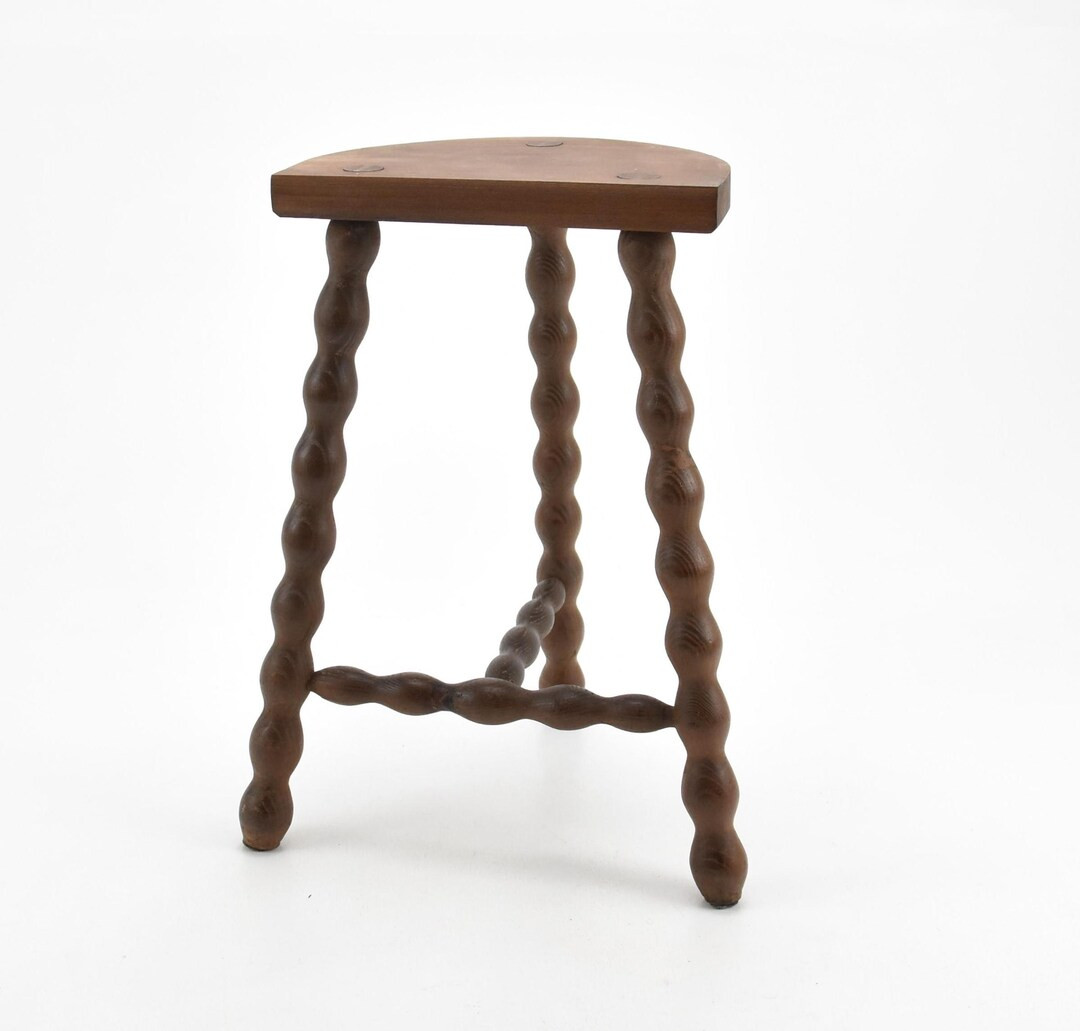 Chezrai - Vintage French 18" Wooden Medium Height Braced Bobbin D Stool Plant Stand Room Display ... | Etsy (US)