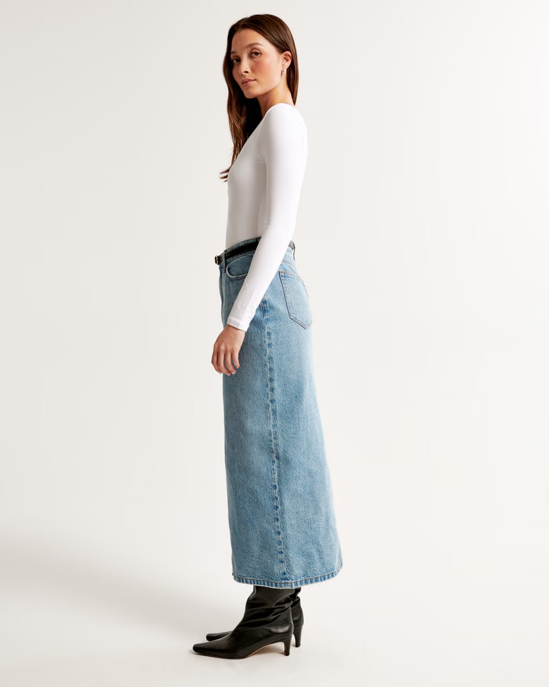 Denim Maxi Skirt | Abercrombie & Fitch (US)