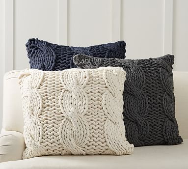 Colossal Handknit Pillow Covers | Pottery Barn (US)