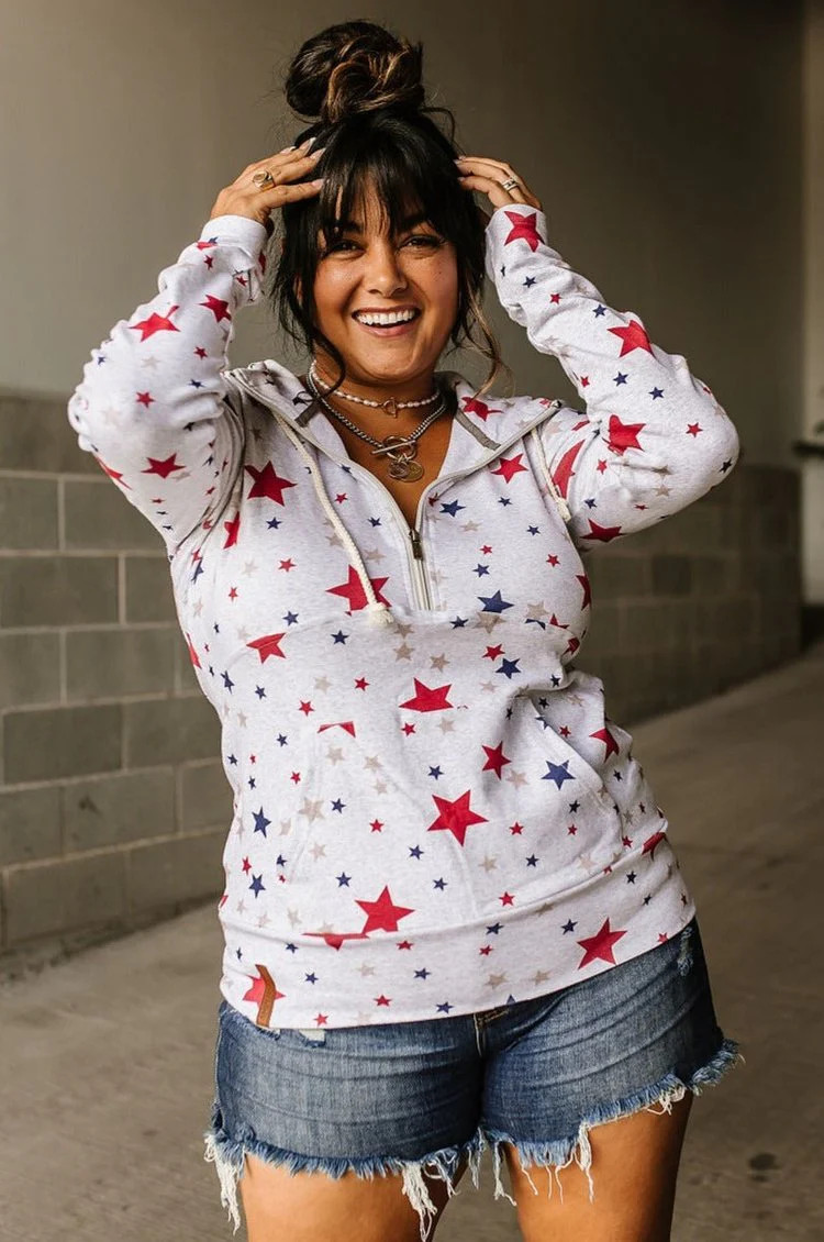 HalfZip Hoodie - Star Spangled | Mindy Mae's Market