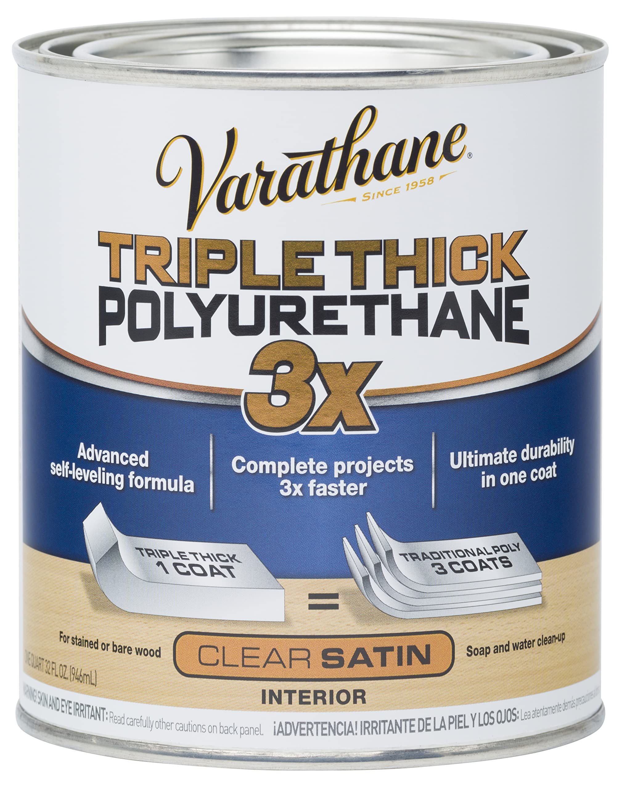 Varathane 284473 Triple Thick Polyurethane, 32 Fl Oz, Satin | Amazon (US)
