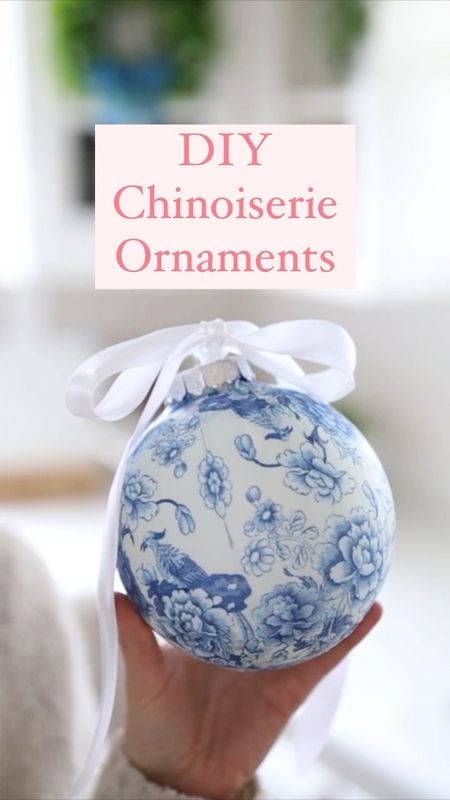 💙 DIY CHINOISERIE ORNAMENTS 💙 You guys loved my chinoiserie pumpkins, so I thought I’d put those same decoupage skills to use and make a handful of chinoiserie ornaments, too! These DIY ornaments are seriously so easy to make, even if you aren’t particularly crafty, and they make an amazing addition to blue and white Christmas decor! Here’s everything you need to make them—⁠
⁠
-Round white ornaments of any size (if yours aren’t white, swirl some white acrylic paint inside— that’s what I did with these clear balls from @michaelsstores!)⁠
-F⁠abric Mod Podge⁠
-Blue and white paper cocktail napkins (I ordered these from @amazonhome)⁠
-Thin sponge brush⁠
⁠
✨ HOW TO MAKE THEM ✨⁠
⁠
(1) Grab some pretty blue and white paper napkins and cut off any borders. Also remove any extra layers of tissue so that the napkins are only 1-ply thick (for reference, these were 3-ply) and then cut them into thin strips. ⁠
⁠
(2) Pour some fabric Mod Podge onto a disposable plate and secure your ornament so that it can’t roll around (I used an old wine shipper). Dip a narrow sponge brush in the Mod Podge and paint a light stroke onto the ornament. Position the center of the napkin strip in the center of the ornament and then gently apply pressure to glue and smooth it down. Use the sponge brush to flush out any wrinkles. ⁠
⁠
(3) Overlapping slightly at the top so that there aren’t any gaps, lay down the next napkin strip, making sure to line it up with the previous strip to create a cohesive pattern.⁠
⁠
(4) Continue until you’ve worked your way around the ornament and then cut off any extra tissue on the top and bottom. Dab a generous layer of Mod Podge on each end and use the brush/ your fingers to smooth down the loose ends (the top will be hidden under the cap, and the bottom won’t be super visible, so neither end needs to be neat). ⁠
⁠
(5) Pop on the cap, give your chinoiserie ornament an hour or so (or more) to dry, and enjoy!! 

#LTKHoliday #LTKhome #LTKSeasonal