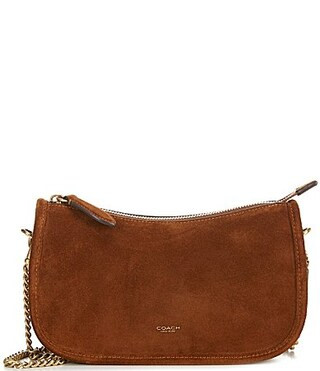 COACH Waverly Suede Shoulder Bag - Warm Brown | Dillard's
