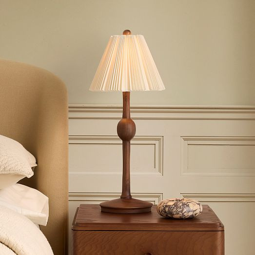 Pierce & Ward Ribbed Wood Table Lamp (20") | West Elm (US)