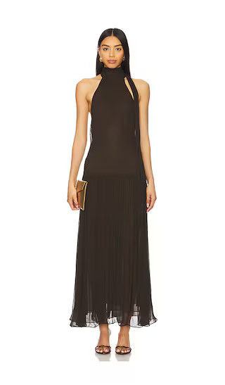 Inka High Neck Dress in Chocolate | Revolve Clothing (Global)