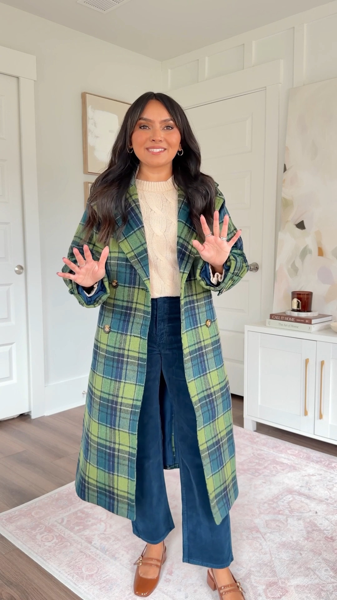 Green bonsai tree color coat size xs petite - runs big, I  would size down a size - the xxs petite would look better on me!
Ivory pale sandalwood color sweater size xs petite TTS
Navy moonlit backdrop color pants size 2 petite - runs a little snug in the waist, size up a size if you like more room in the waist
Brown mocha latte size 5 TTS


#LTKSaleAlert #LTKWorkwear #LTKPetite