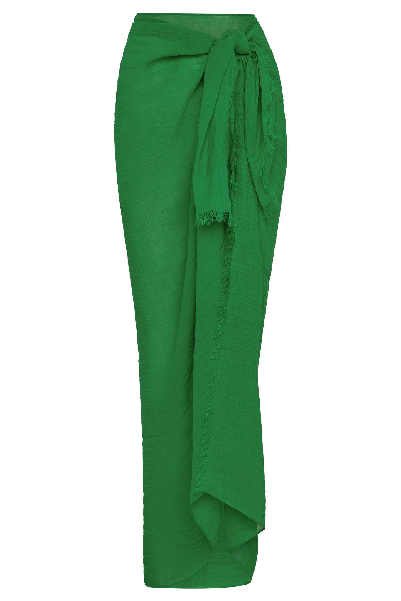 St. Tropez Sarong - Palm Green Crinkle Linen | Monday Swimwear