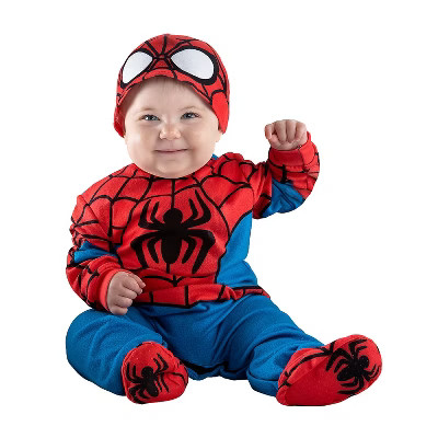 Jazwares Infant Boys' Spider-Man Costume - Size 0-6 Months - Red | Target