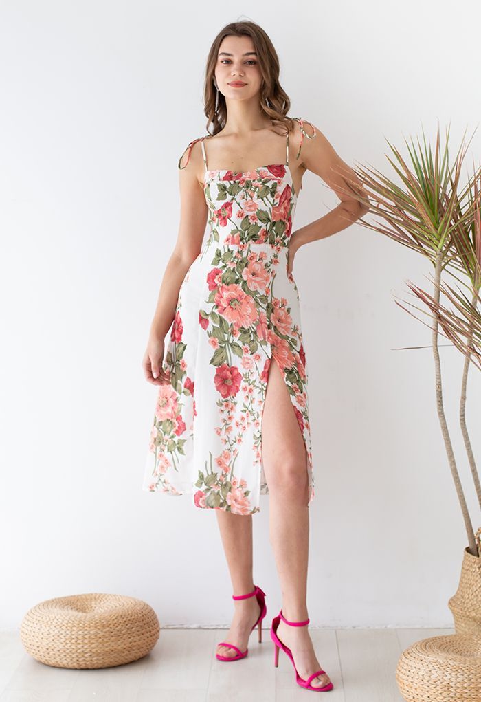 Summer Blossom Coral Floral Printed Cami Dress | Chicwish