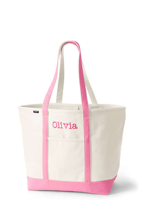 Extra Large Natural Open Top Long Handle Canvas Tote Bag | Lands' End (US)
