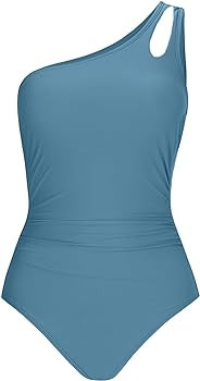 CUPSHE Women's One Piece Swimsuit Tummy Control Bathing Suit One Shoulder Cutout Slimming Swimwea... | Amazon (US)