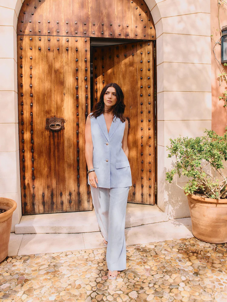 Friends Like These Blue Linen Look Wide Leg Trousers | Next EU