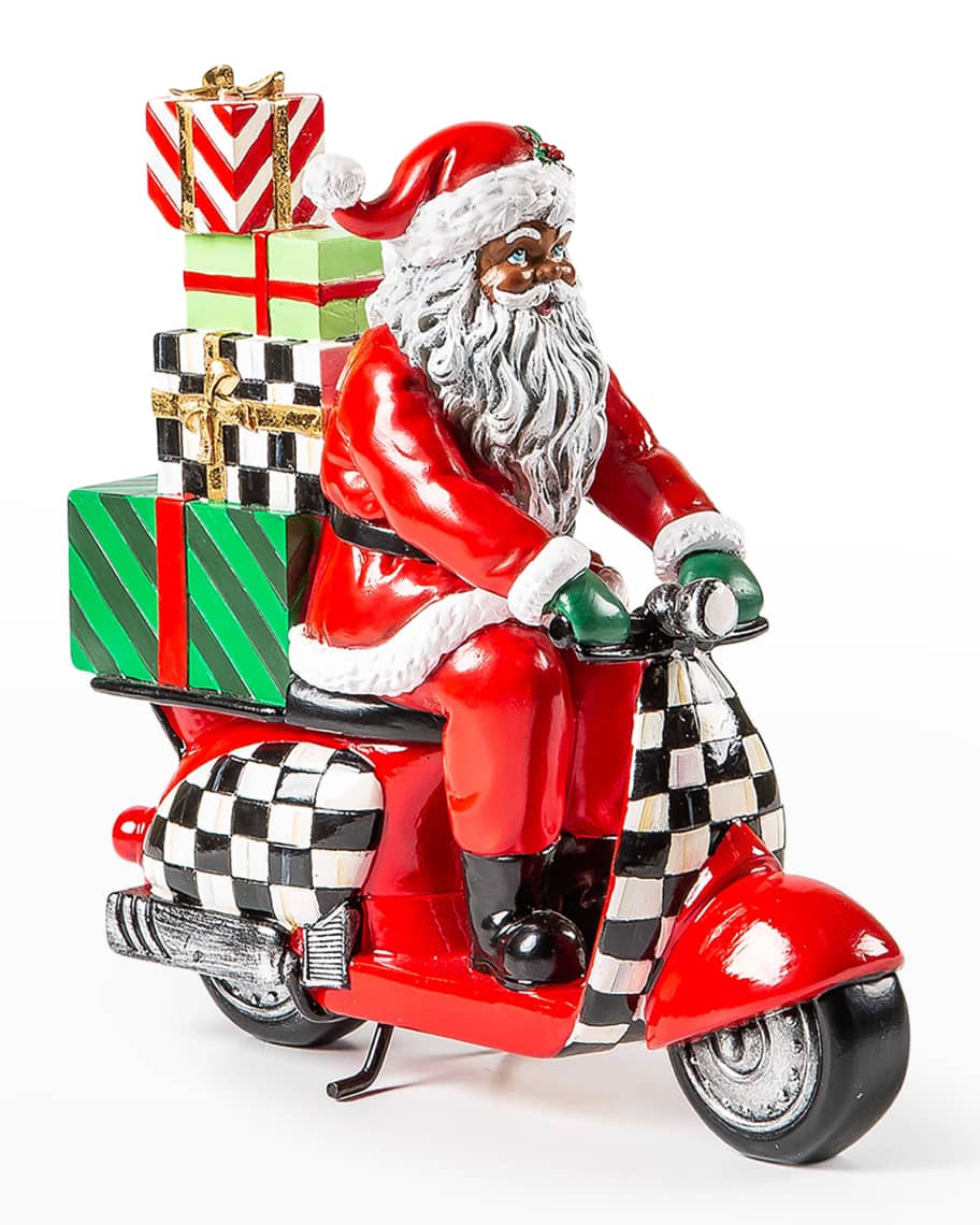 MacKenzie-Childs 8.5" Scooter Santa Black | Neiman Marcus