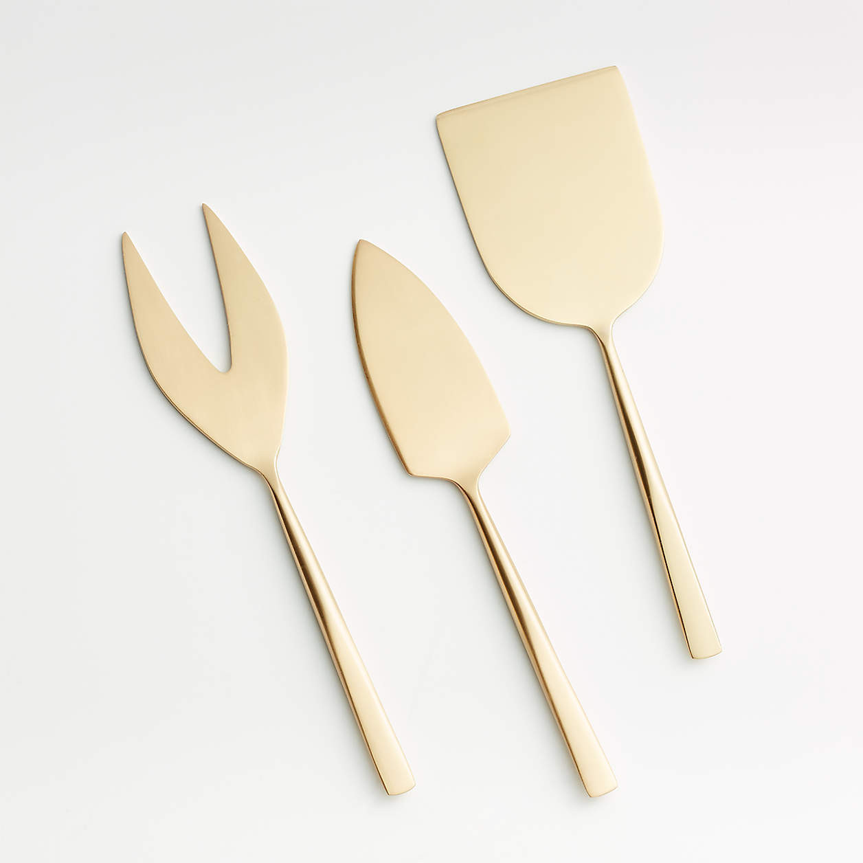 Holiday Gold Cheese Knives, Set of 3 + Reviews | Crate & Barrel | Crate & Barrel