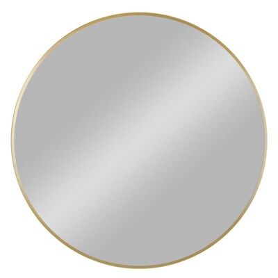 allen + roth 28-in L x 28-in W Round Gold Framed Wall Mirror Lowes.com | Lowe's