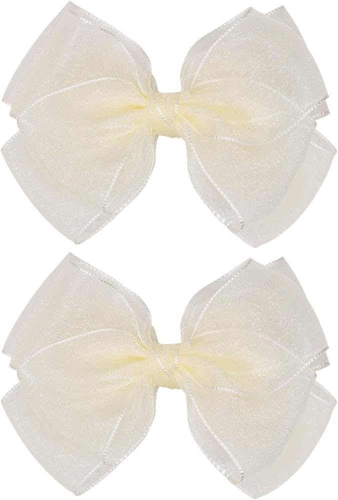 4.5-Inch Hair Bows Organza Alligator Clips Delicate Double Luster Sheer Mesh Hair Accessories for... | Amazon (US)