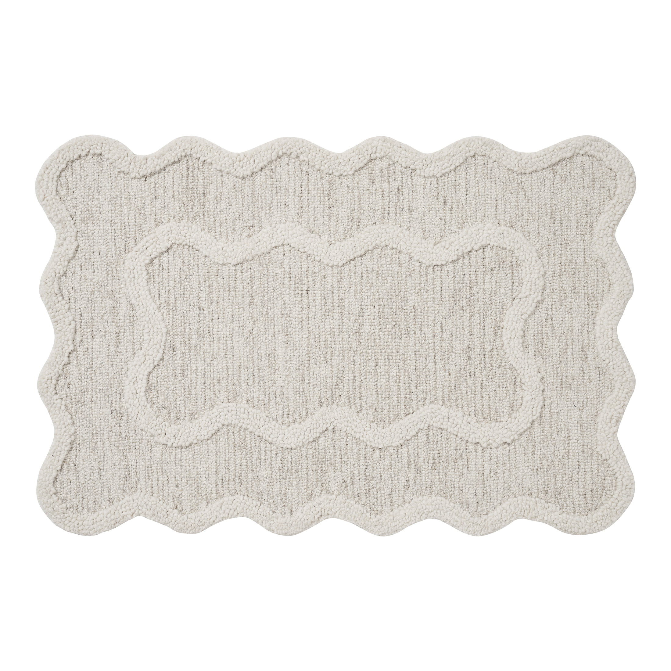 My Texas House Ivory Scallop Wool Indoor Area Rug, 24" x 36" | Walmart (US)