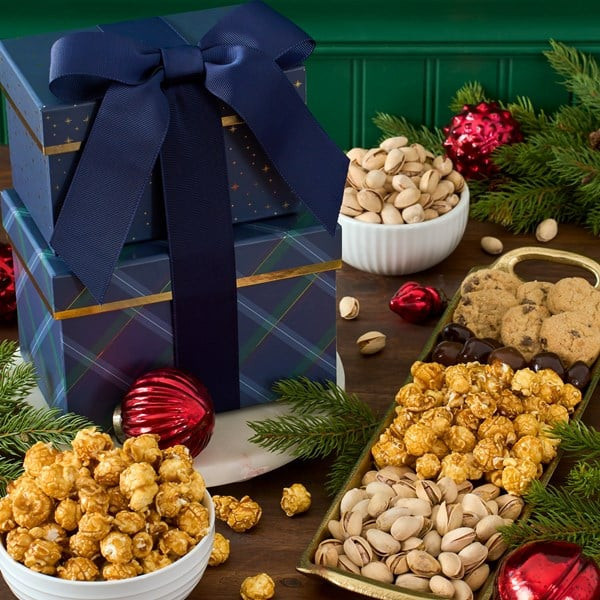 Happy Holidays Snack Gift Box | GourmetGiftBaskets.com
