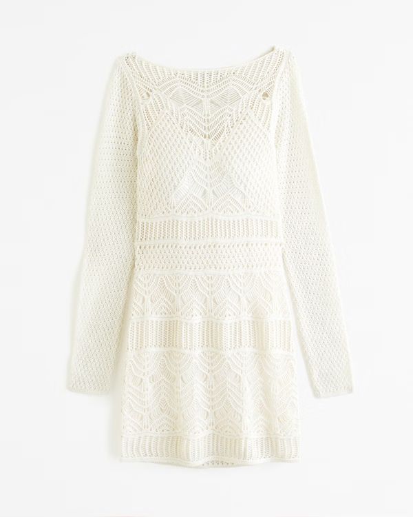 Long-Sleeve Crochet Mini Dress | Abercrombie & Fitch (US)