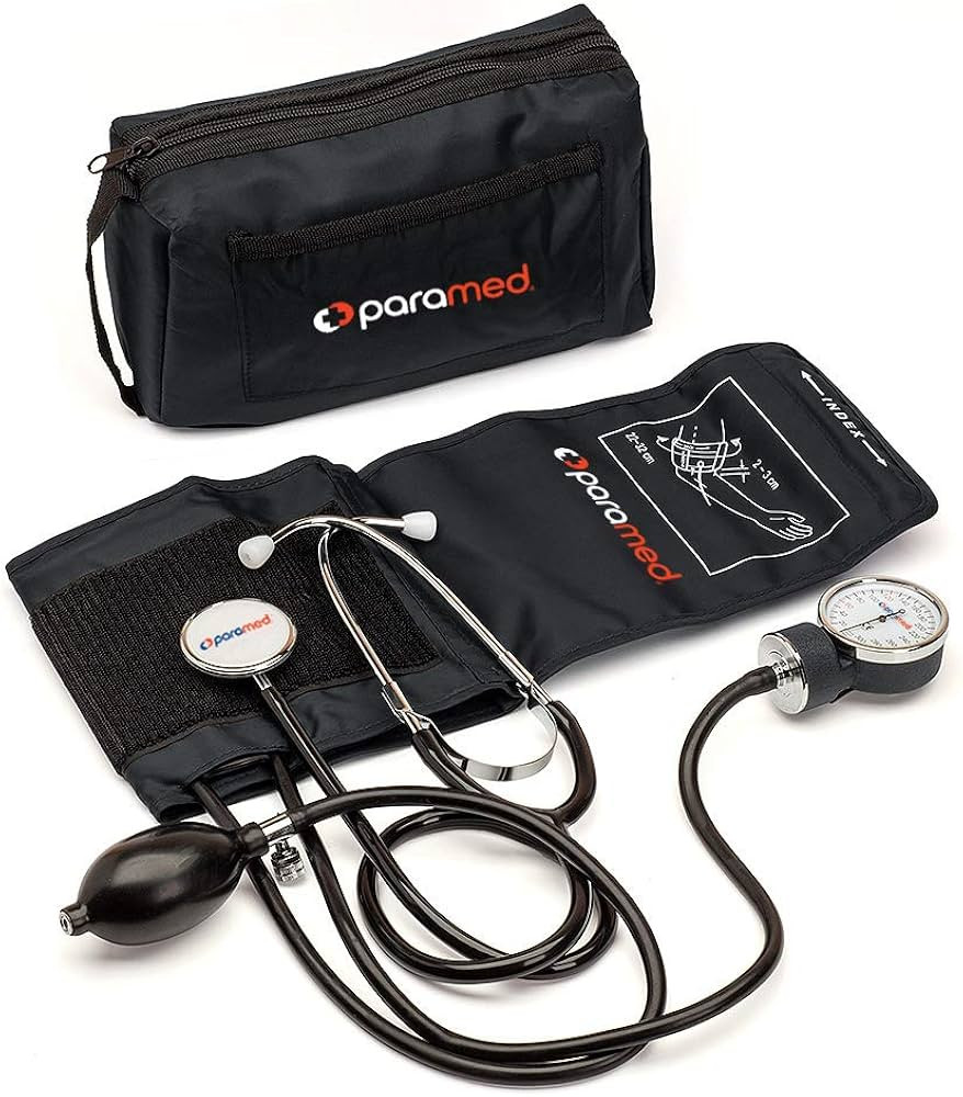 PARAMED Aneroid Sphygmomanometer with Stethoscope – Manual Blood Pressure Cuff with Universal C... | Amazon (US)