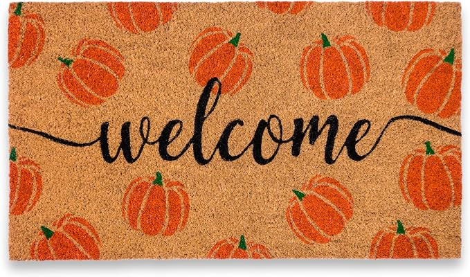 Pumpkin Door Mat 30x17 Inch, Fall Welcome Mat Coir, Halloween Doormat | Amazon (US)