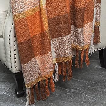 CozzyLife Home Decorations Super Soft Vintage Fluffy Plaid Throw Blanket-100% Acrylic Cashmere-Li... | Amazon (US)