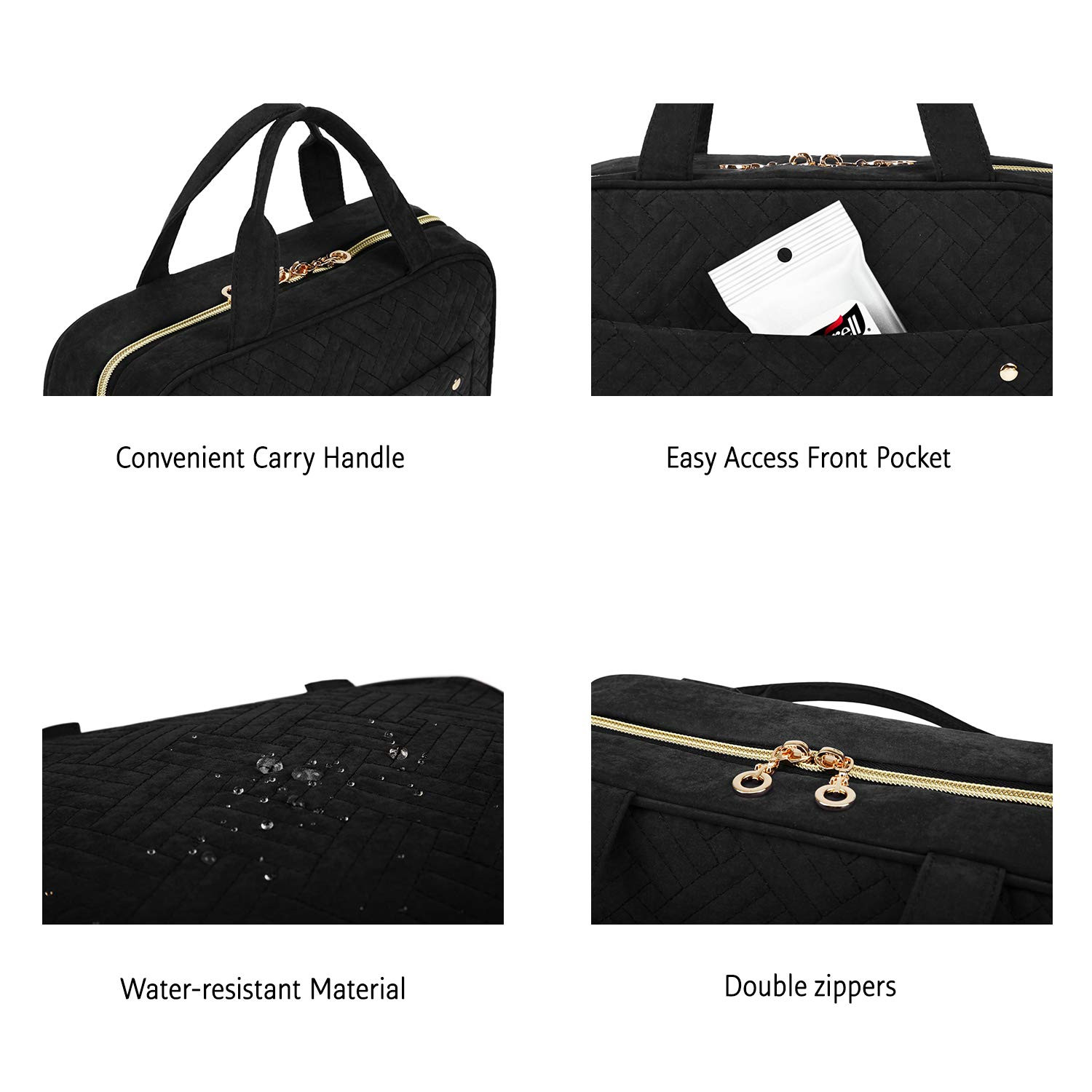 BAGSMART Toiletry Bag Travel Bag with Hanging Hook, Water-resistant Makeup Cosmetic Bag Travel Or... | Amazon (US)