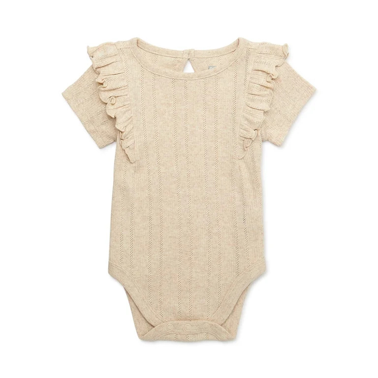 Garanimals Baby Girl Bodysuit with Short Flutter Sleeves, Sizes 0-24 Months | Walmart (US)