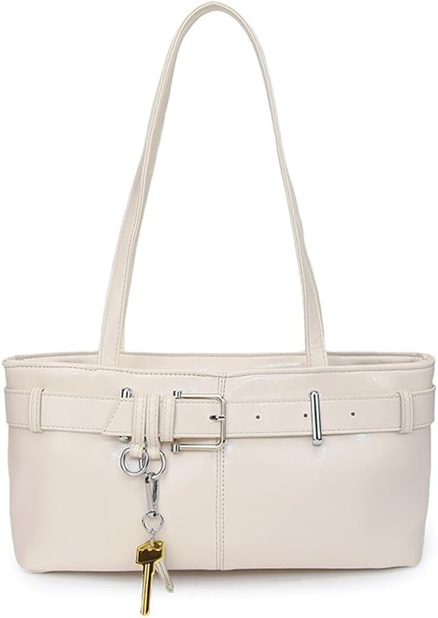 Vintage Shoulder Bag for Women Y2K Underarm Purse with Belt Buckle Small Satchel Tote Handbag | Amazon (US)