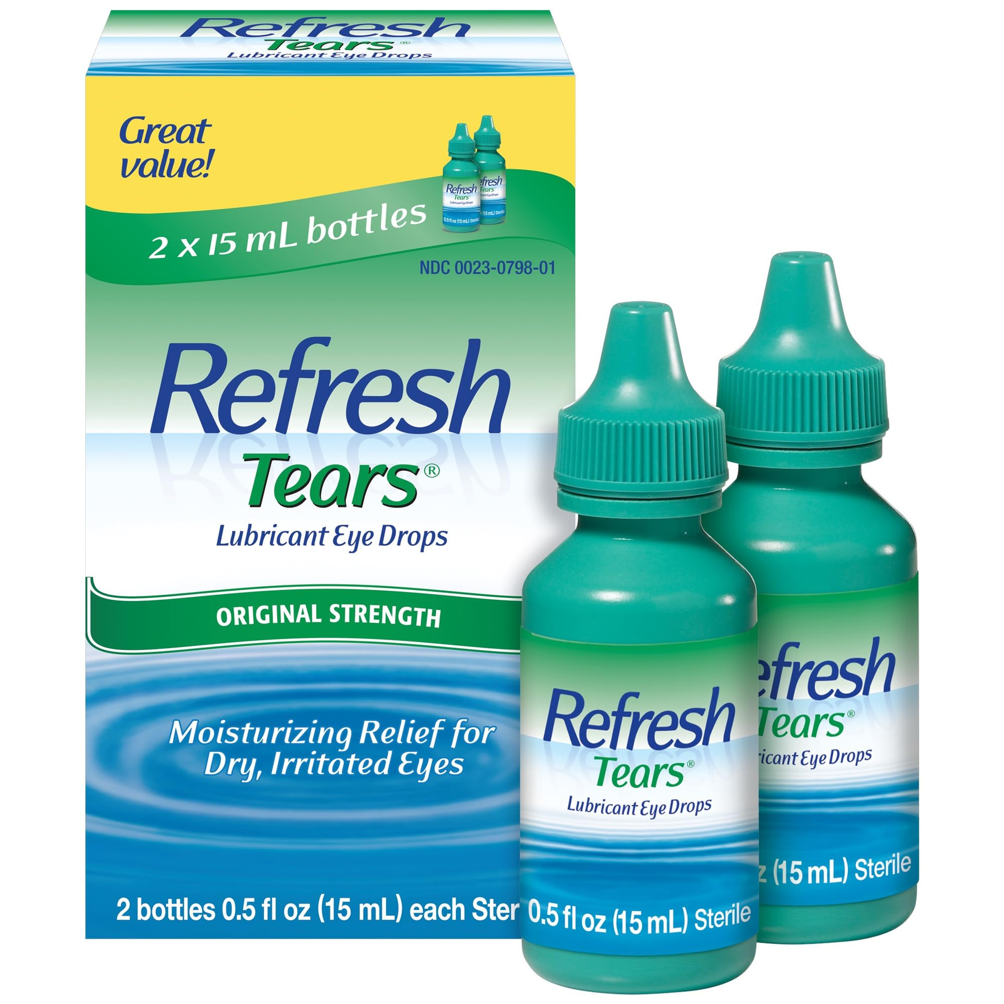 Refresh Tears, Lubricant Eye Drops, 2 Bottles .5 fl oz (15 ml) | Amazon (US)