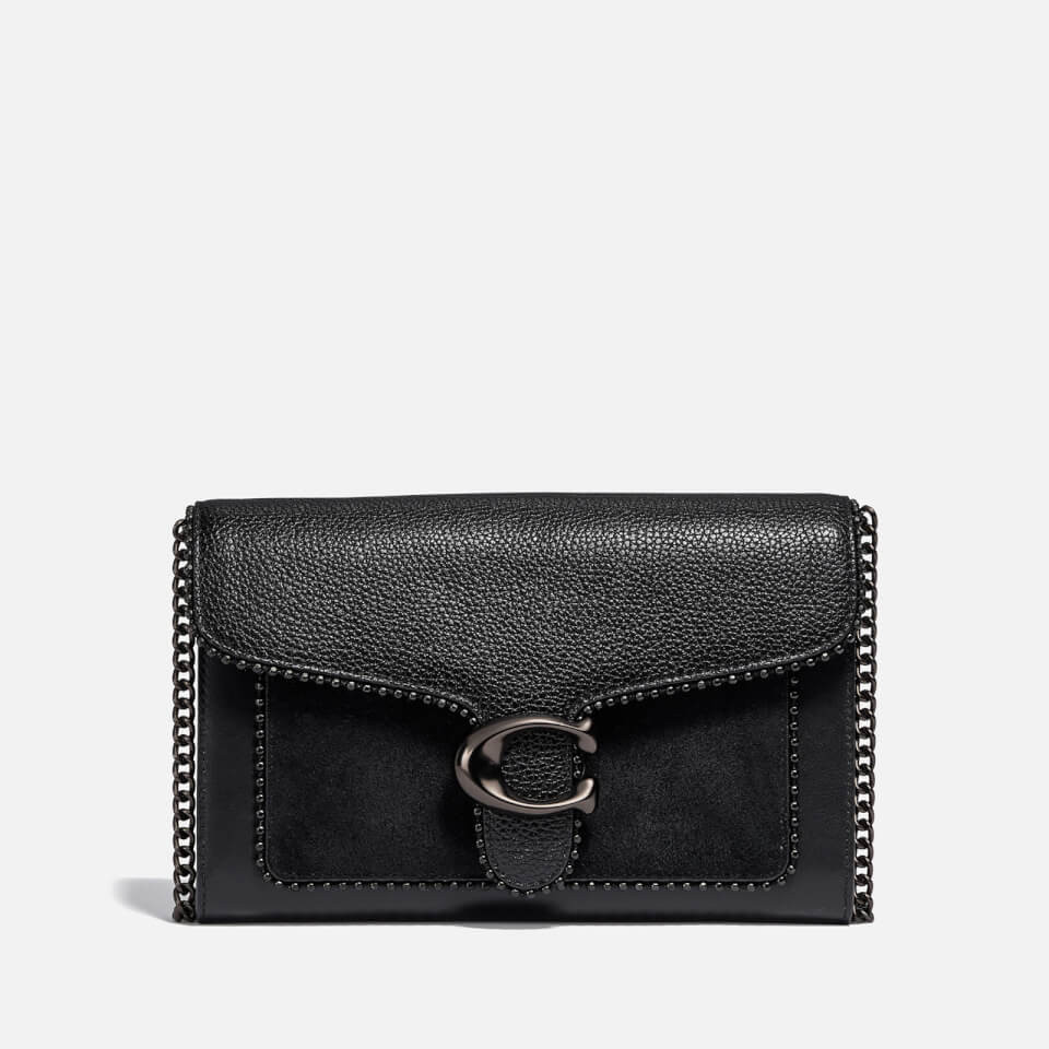 Coach Women's Mixed Leather Bead Chain Tabby Chain Clutch - Black | Mybag.com (Global) 