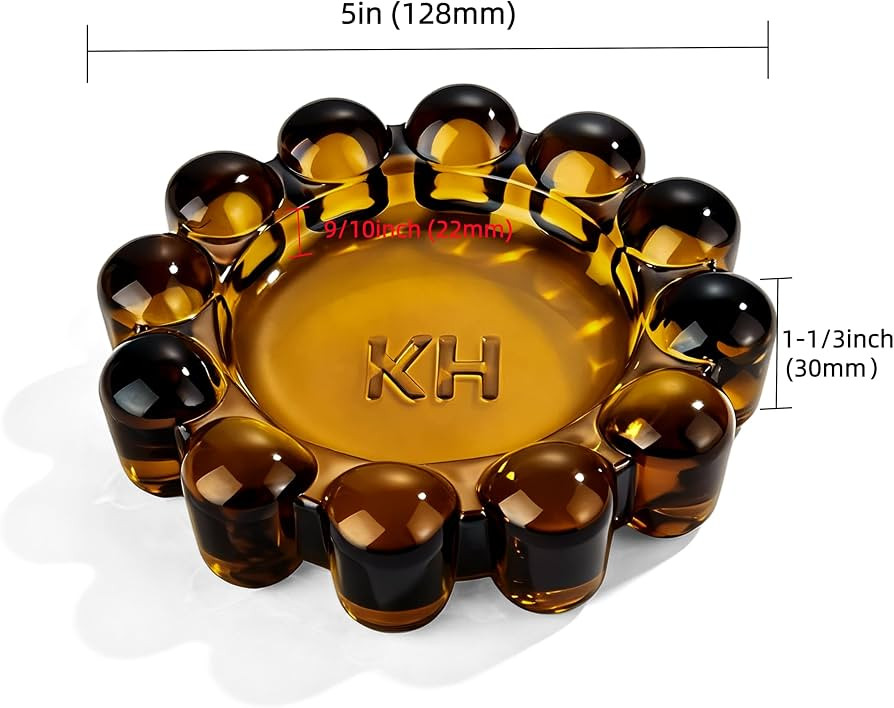 khtumeware Amber Bubble Glass Candle Dish \u2013 Modern Clear Glass Candle Holder for Tealights &... | Amazon (US)