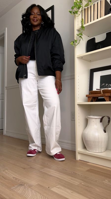 I love this High-Waisted Wow Wide-Leg Jeans. It has a bit of stretch and comes in tall and other washes. paired it with my favorite red adidas gazelle shoes. #springoutfit 

#LTKsalealert #LTKplussize #LTKVideo