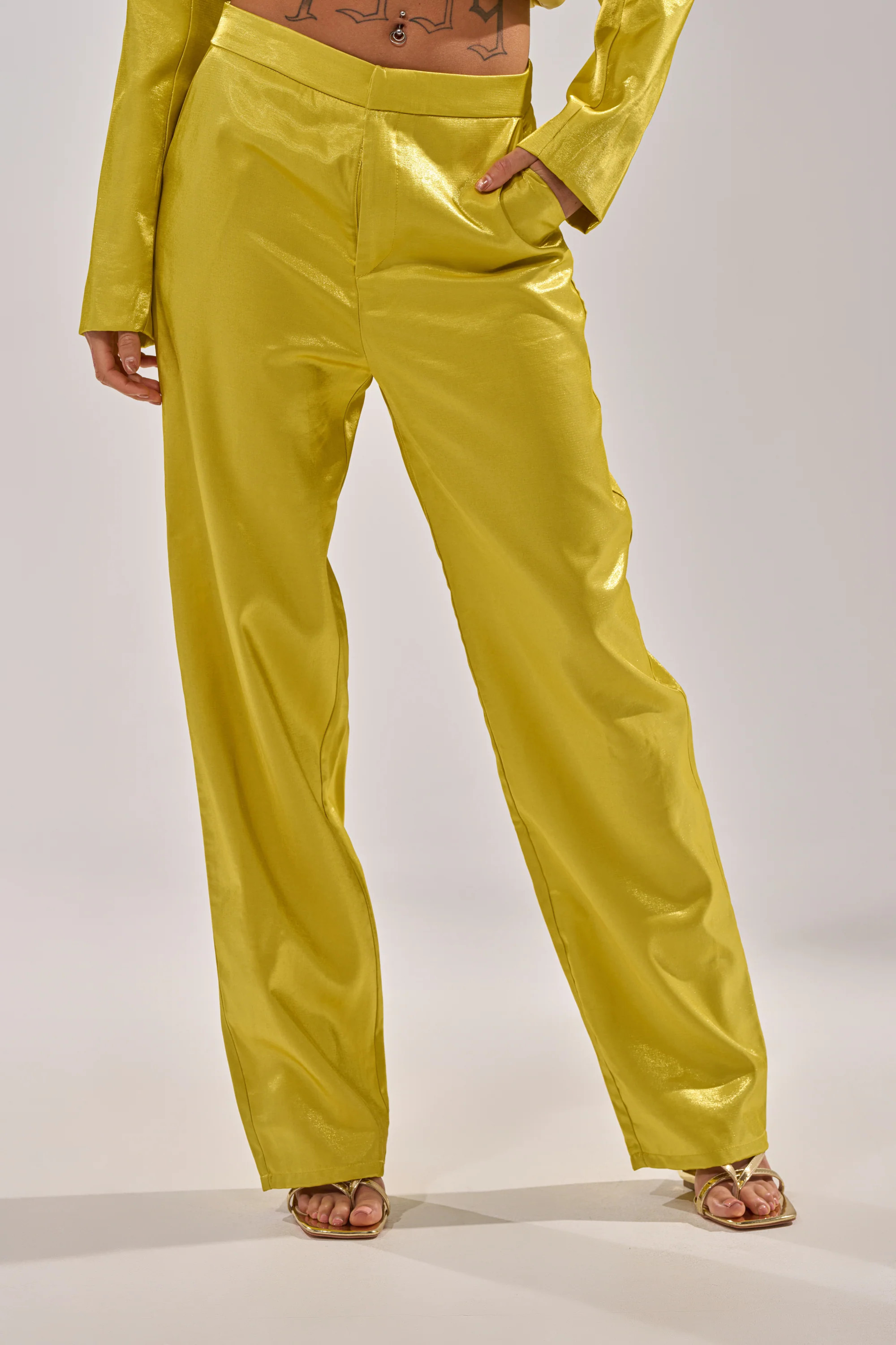CLEO TROUSER IN CHARTREUSE | AKIRA