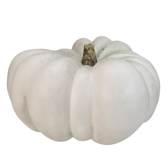 Northlight 14” White Flat Round Pumpkin Fall Harvest  Table Top Decoration | Target