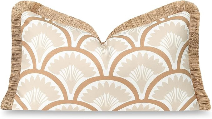 Hofdeco Premium Coastal Hampton Patio Indoor Outdoor Lumbar Pillow Cover Only, 12"x20" Water Repe... | Amazon (US)