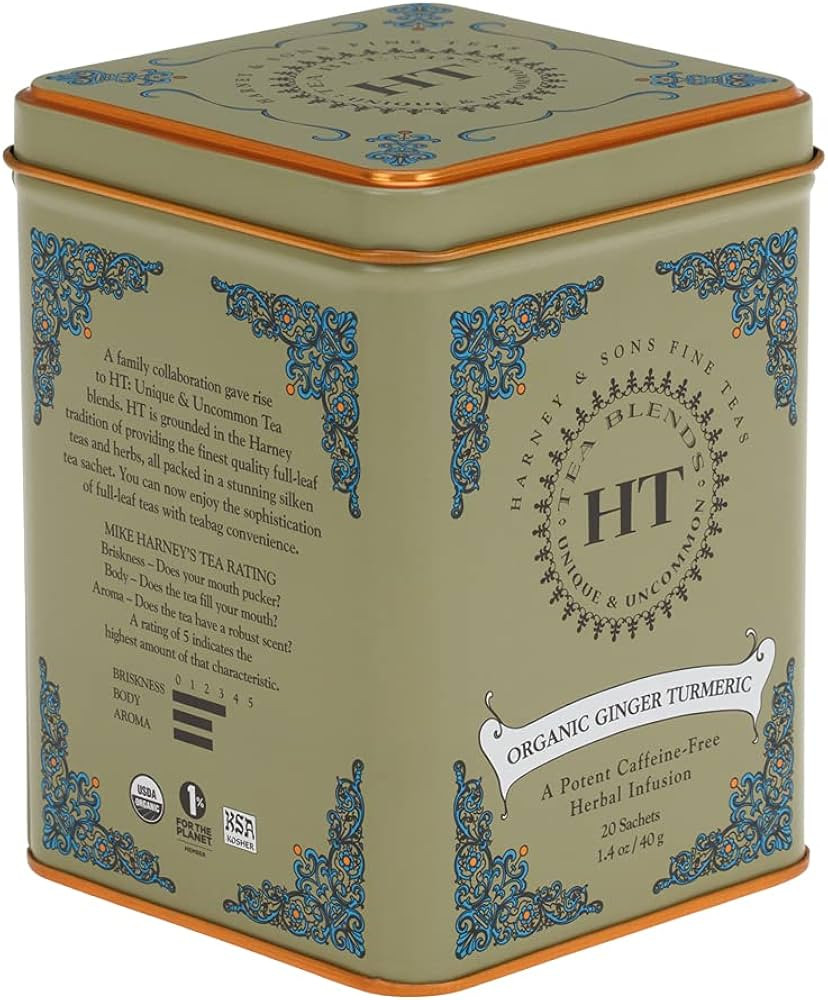 Harney & Sons HT Organic Ginger Turmeric Tea, 20 Sachets of Soothing Ginger Turmeric Tea | Amazon (US)