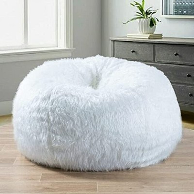 Luxuries Bean bag Cover Fur Bean Bag Cover without Beans for Home decor White  | eBay | eBay CA