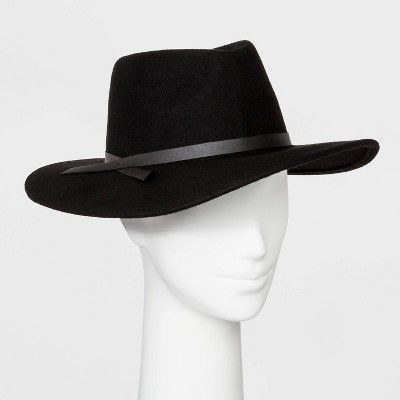 Women&#39;s Felt Wide Brim Fedora Hat - Universal Thread&#8482; Black | Target