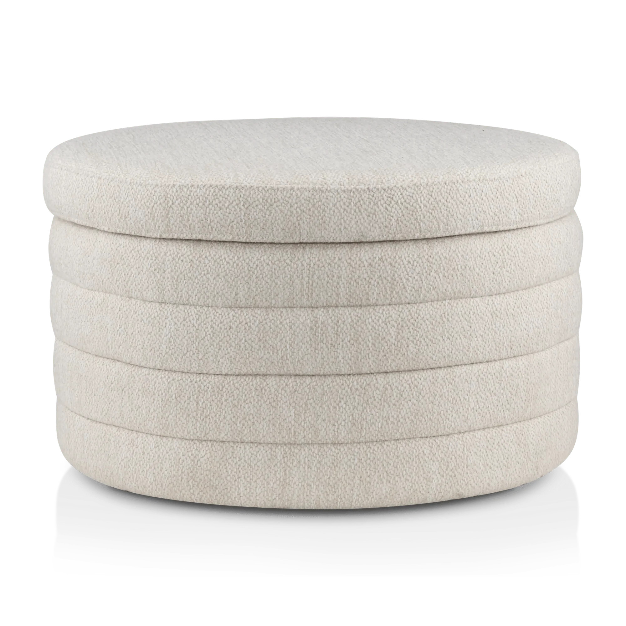 Round Storage Fabric Ottoman | Bouclair