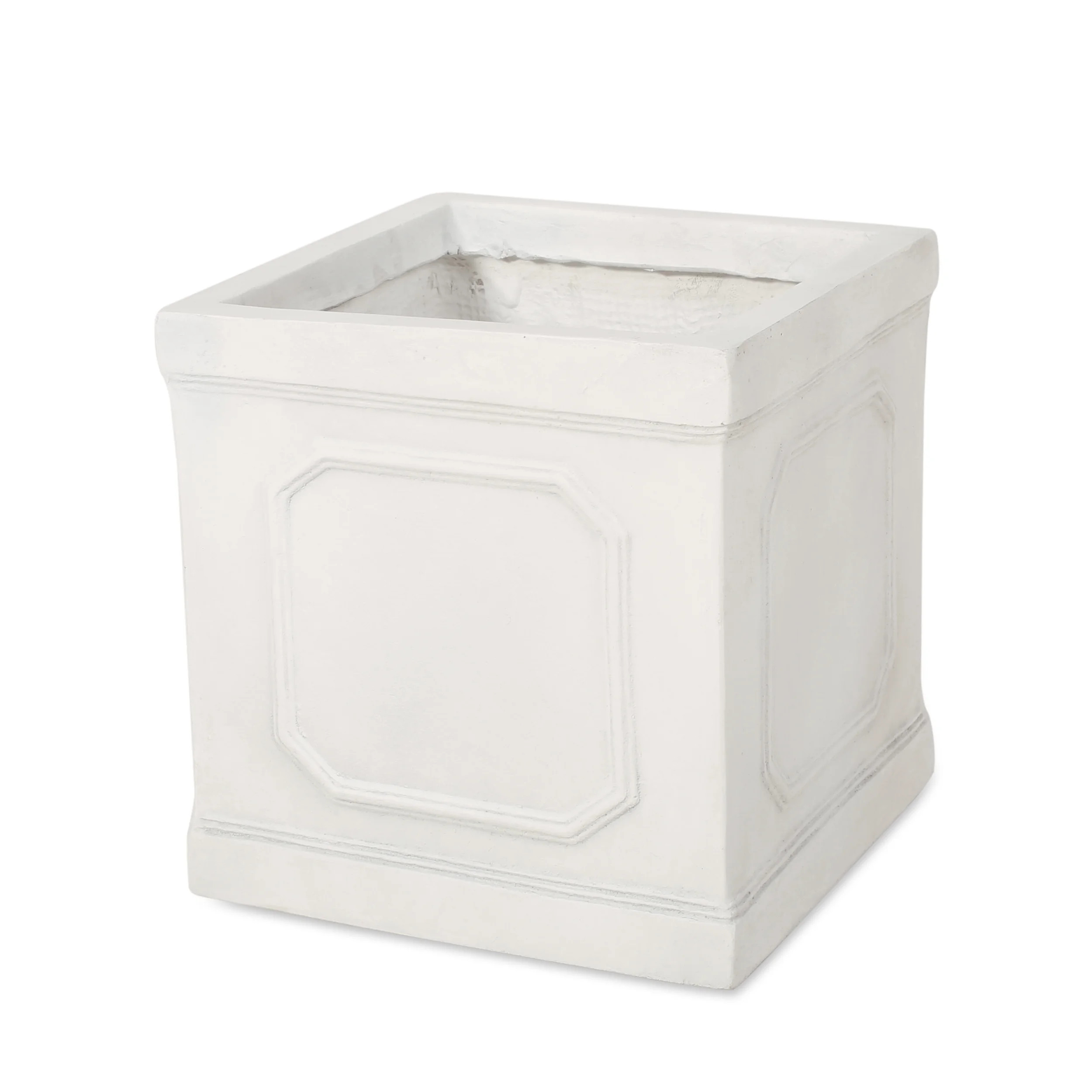 GDF Studio Greg Outdoor Cast Stone Planter, Antique White Small | Walmart (US)